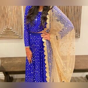 Blue Sequin Lehenga